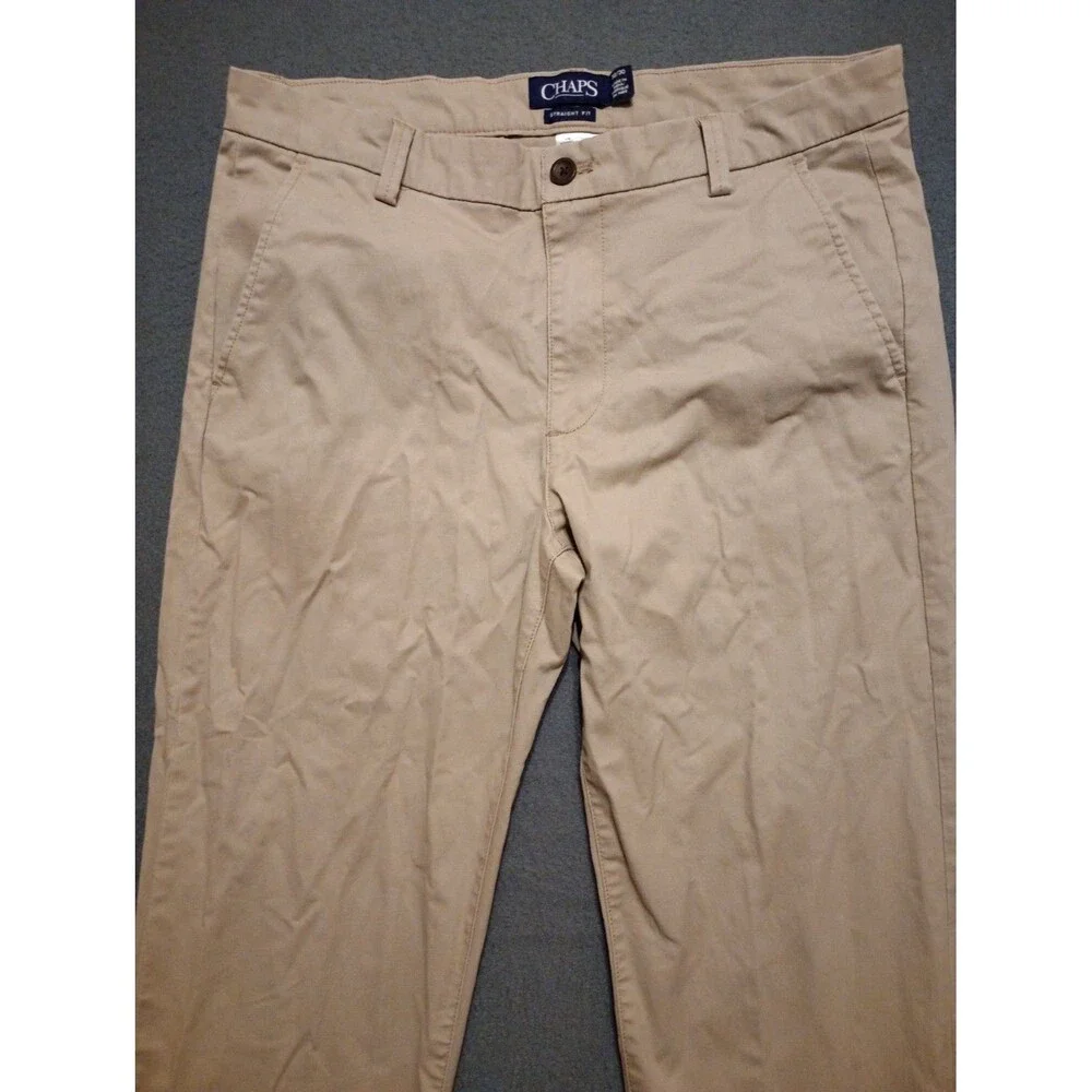 Chaps 32x30 Pants Khaki Straight Fit Flex Waist Stretch